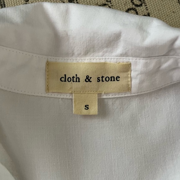 SOLD M Anthropologie Cloth & Stone White Mini Shirt Dress - Picture 7 of 9